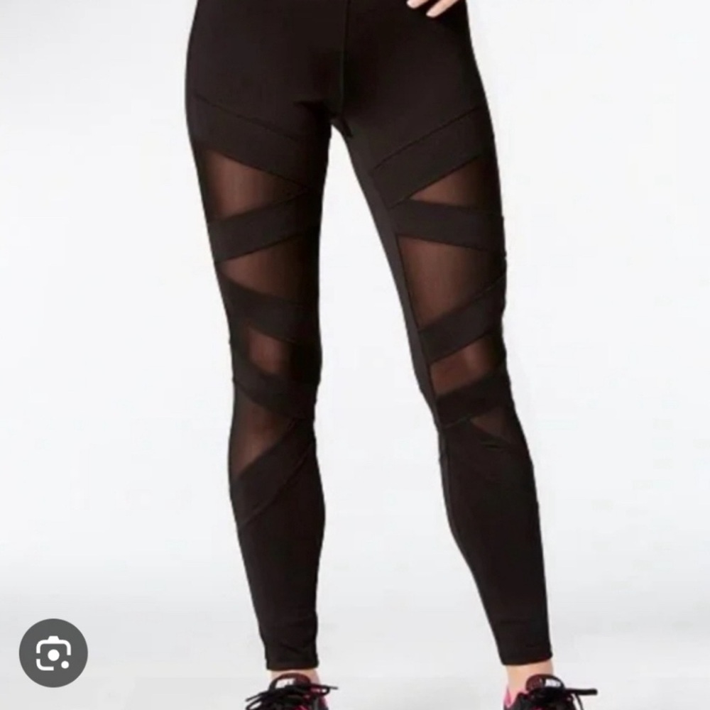 Jessica Simpson Black Mesh Panel Leggings